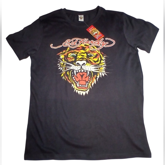 Ed Hardy Other - Ed Hardy Kids Tiger Graphic Tee – Size 19/20 (Jet Black) 100% Cotton